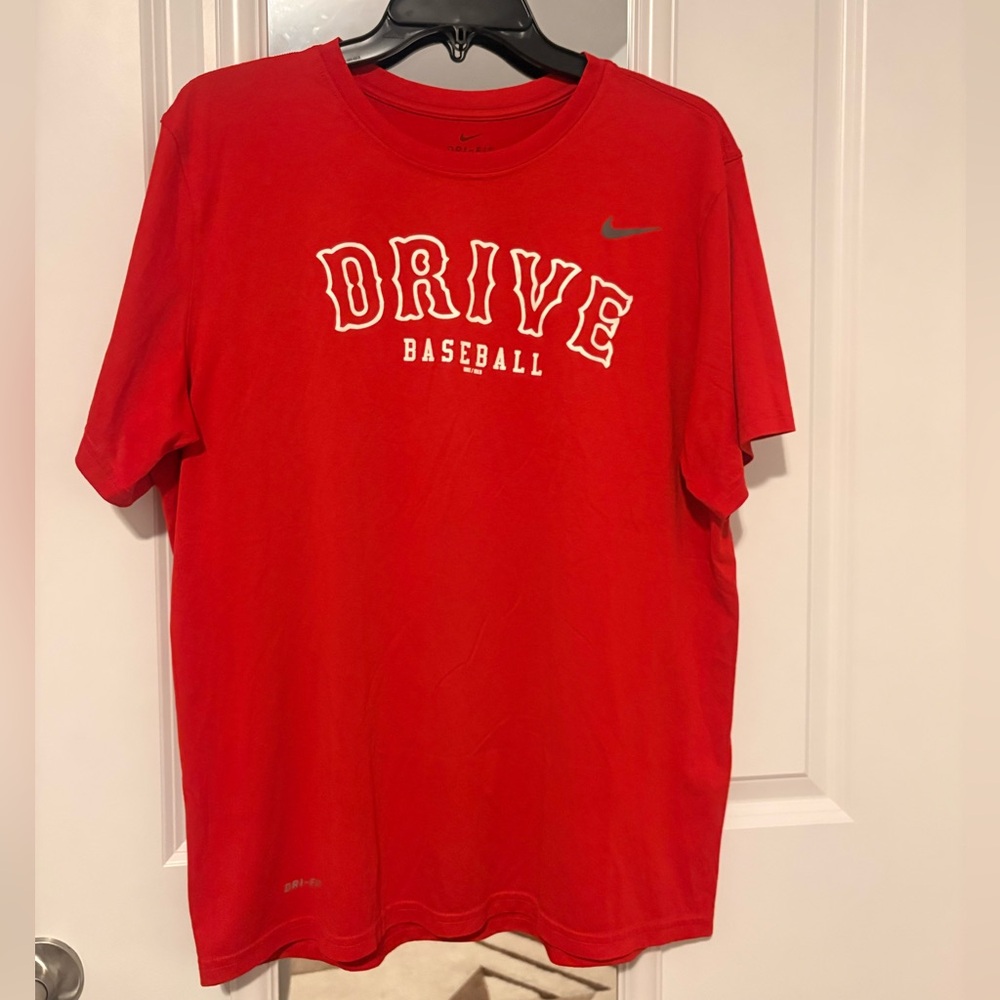 Nike Dri-Fit Drive Baseball T-Shirt Red Athletic Tee Men’s XL